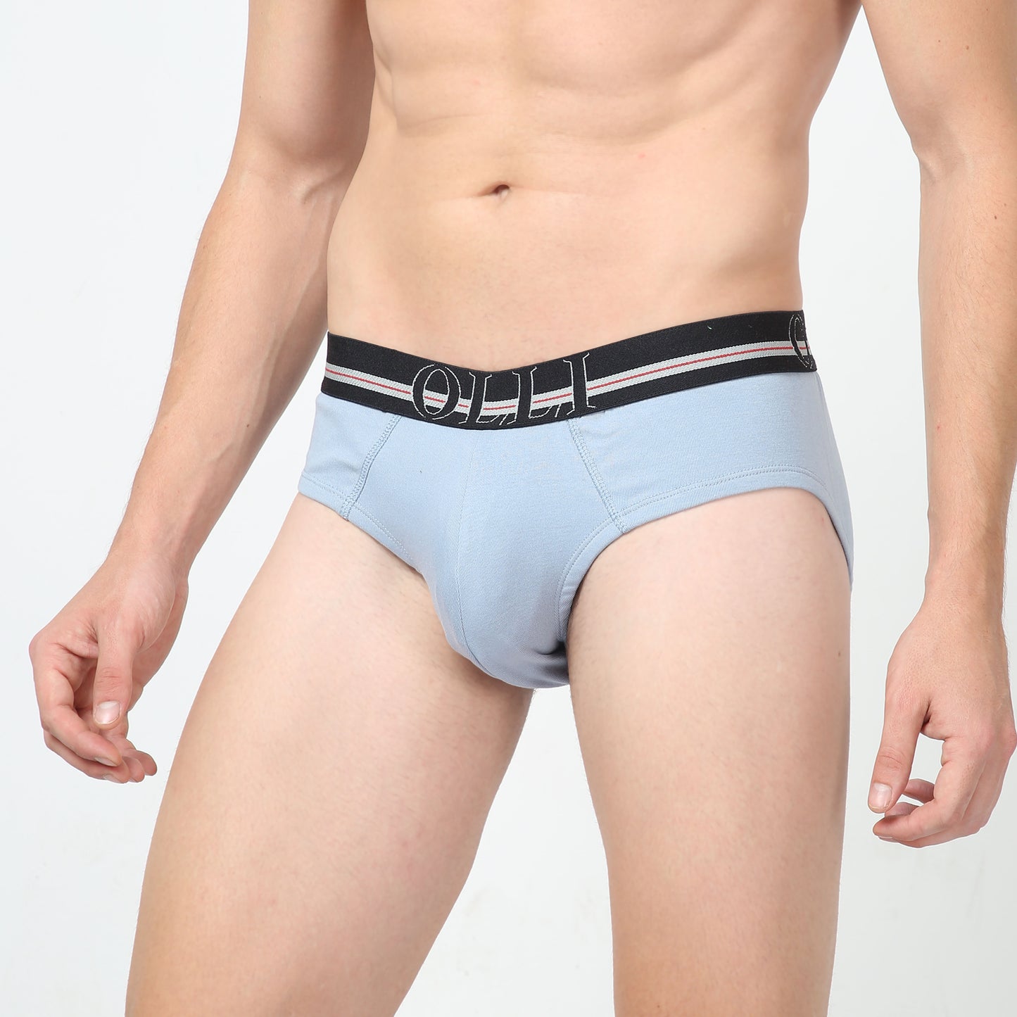 Men's super Combed Cotton Rib Sky Blue Brief