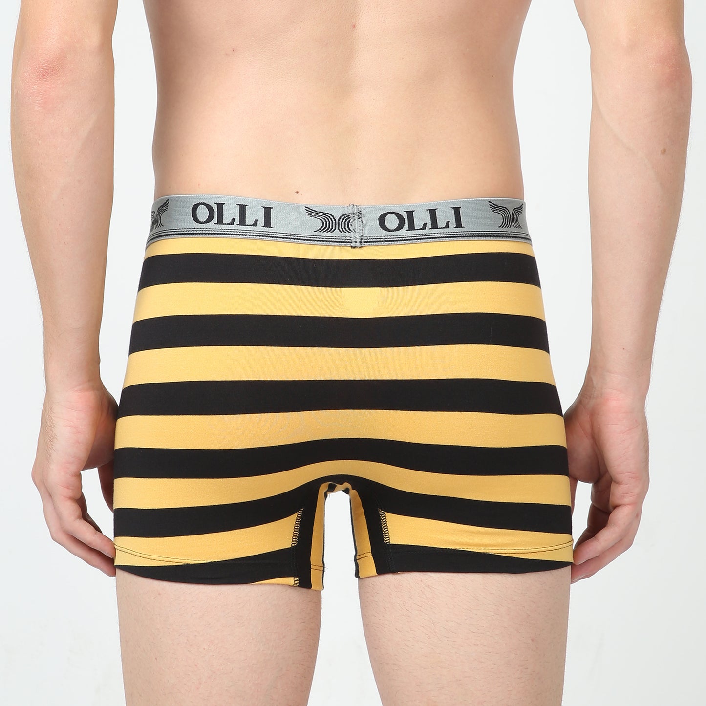 Men's Super Combed Cotton Black and Yellow Brief