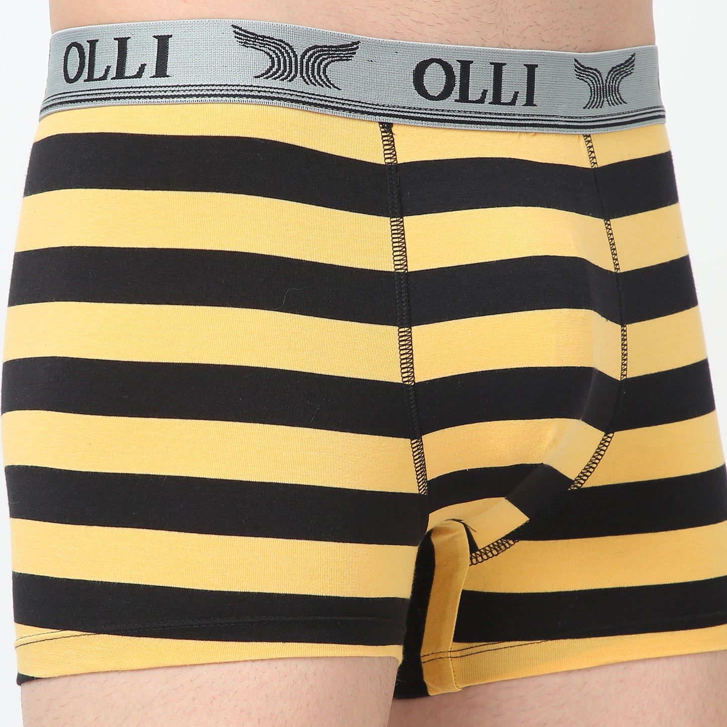 Men's Super Combed Cotton Black and Yellow Brief
