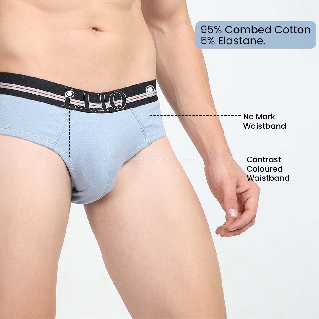 Men's super Combed Cotton Rib Sky Blue Brief