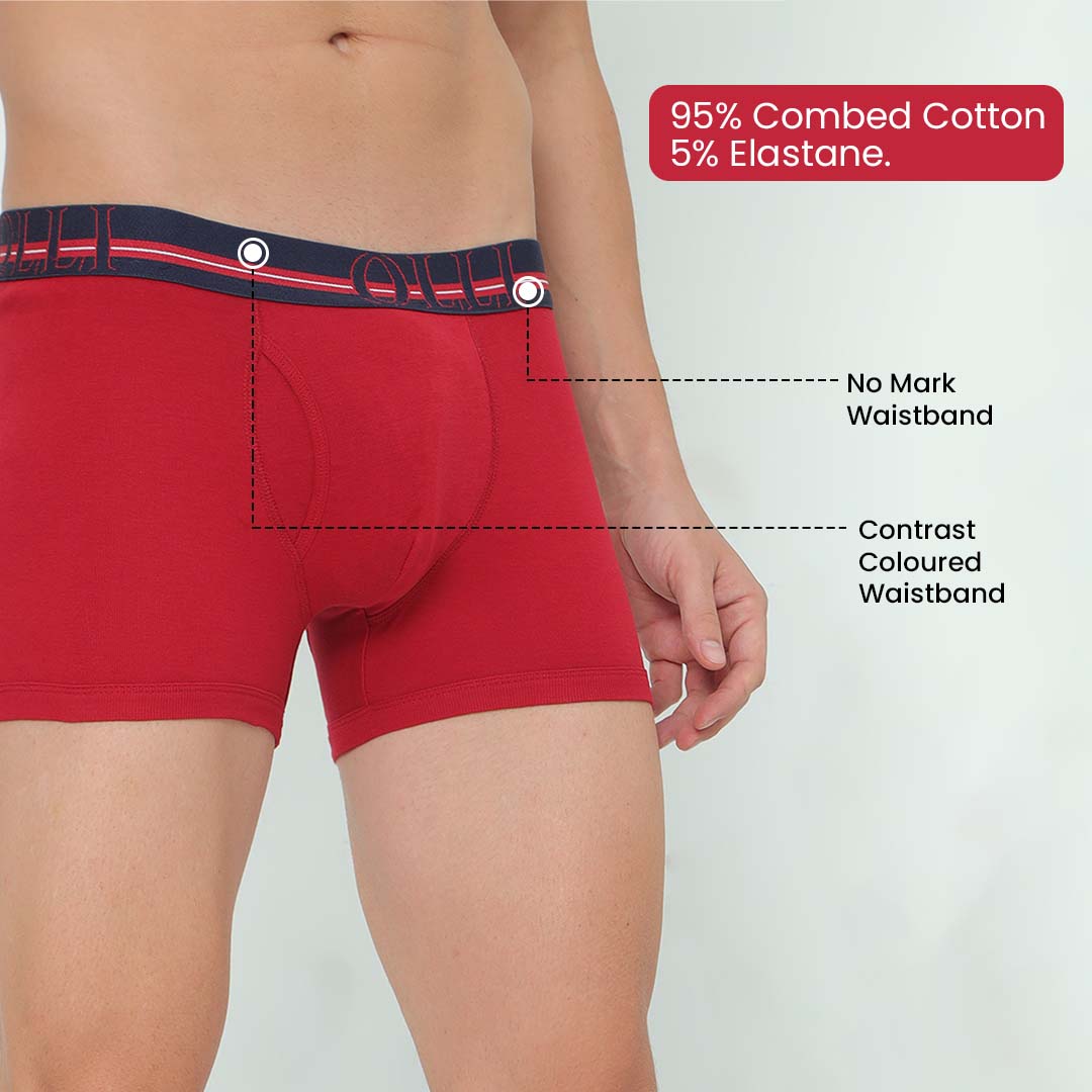 Men's super Combed Cotton Red Trunk