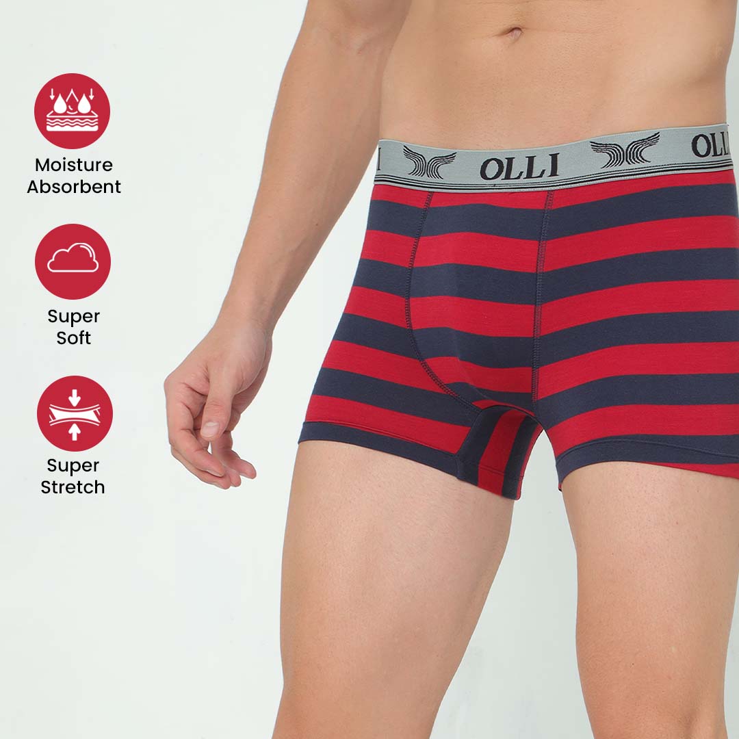 Men's Super Combed Cotton Maroon and Navy Trunk