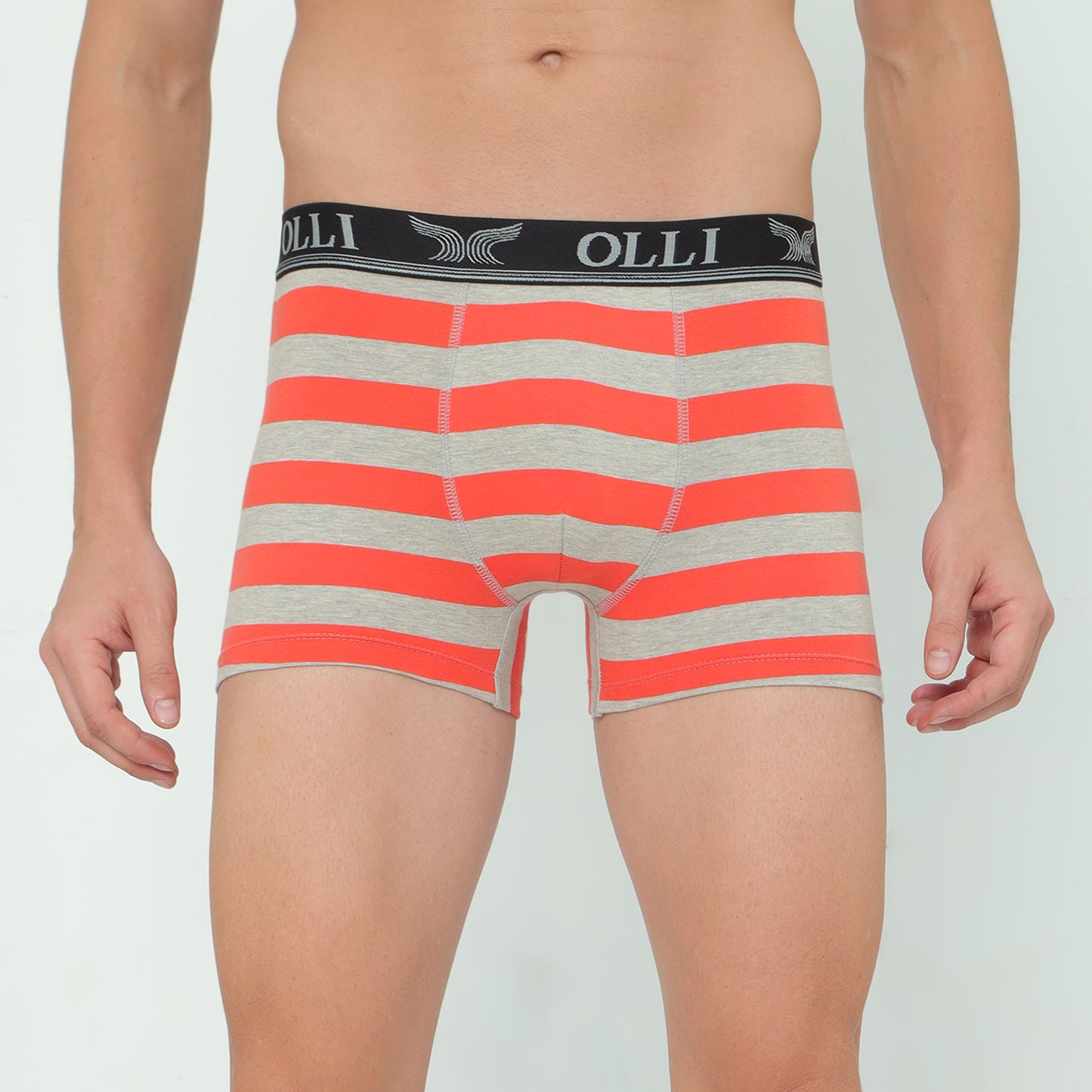 Men's Super Combed Cotton Orange and Grey Mel Trunk