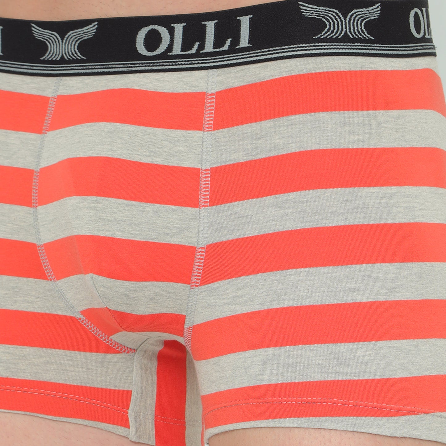 Men's Super Combed Cotton Orange and Grey Mel Trunk
