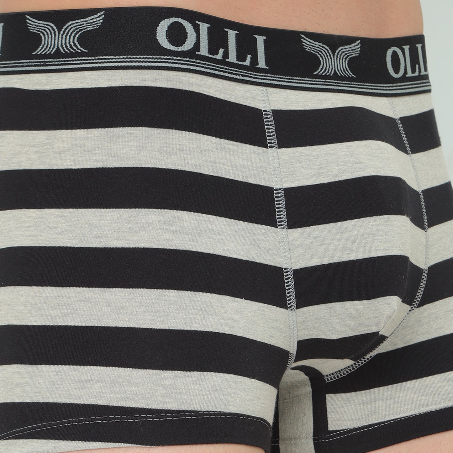 Men's Super Combed Cotton Black and Grey Mel Trunk