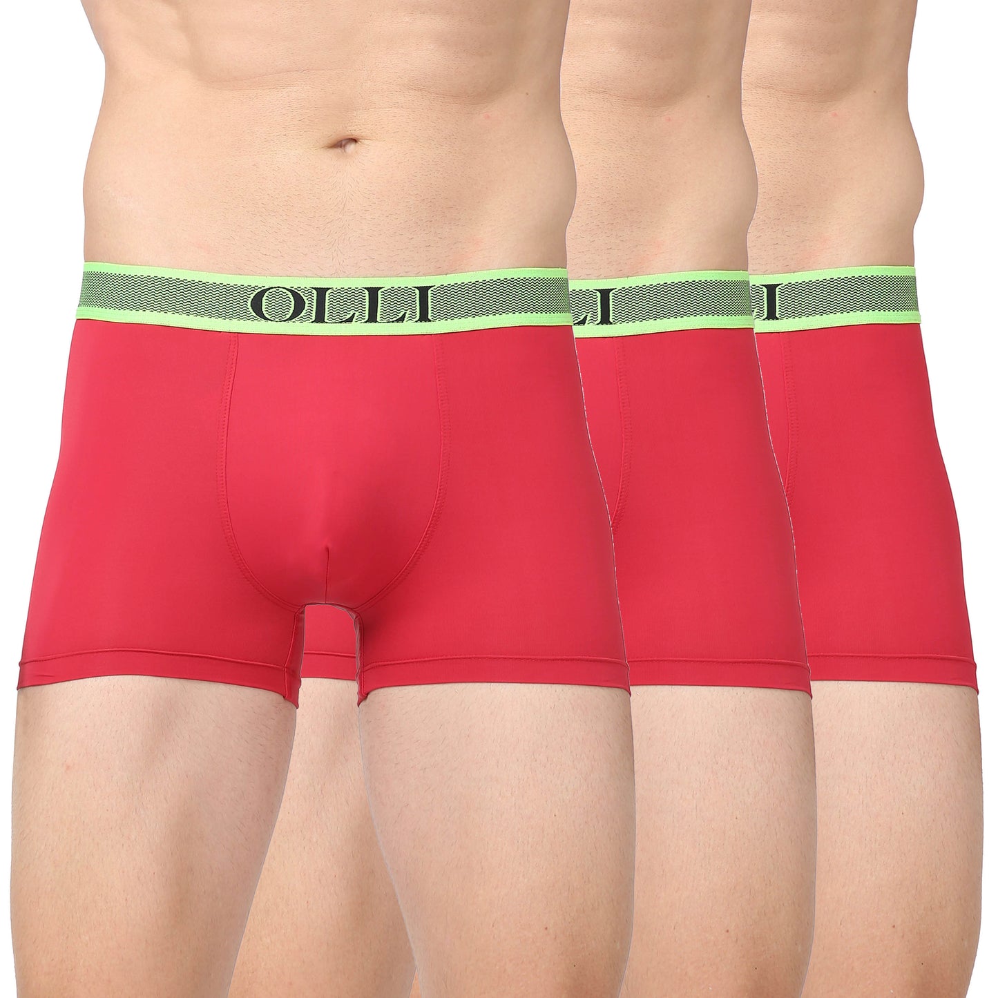 Men's Maroon Microfiber Polyamide Elastane Stretch Trunk (Pack of 3)