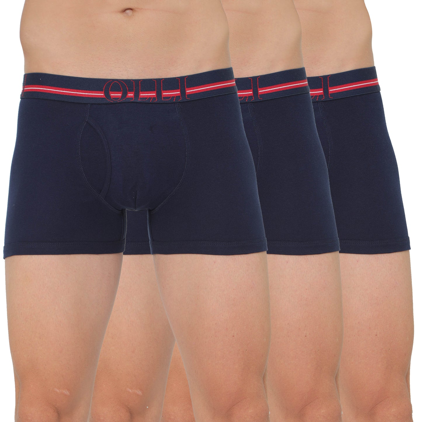 Men's Navy Super Combed Cotton Rib Solid Trunk (Pack of 3)