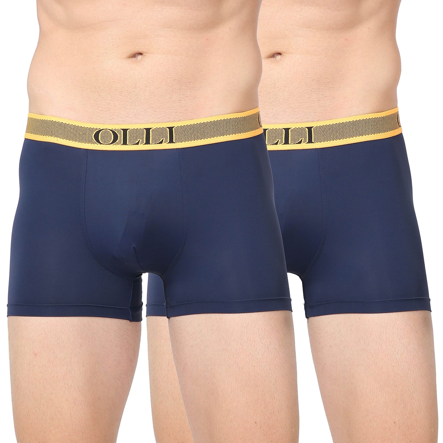 Men's Navy Microfiber Polyamide Elastane Stretch Trunk (Pack of 2)
