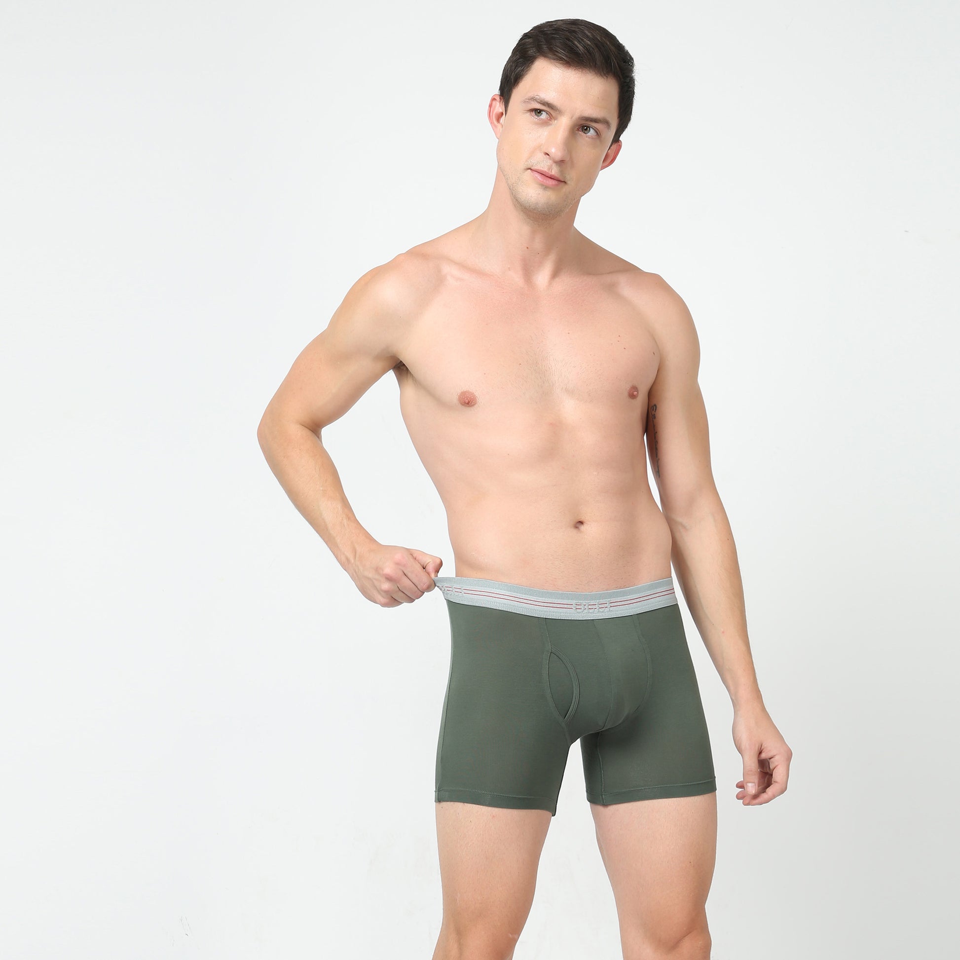 Men's Micro Modal Olive Boxer Brief