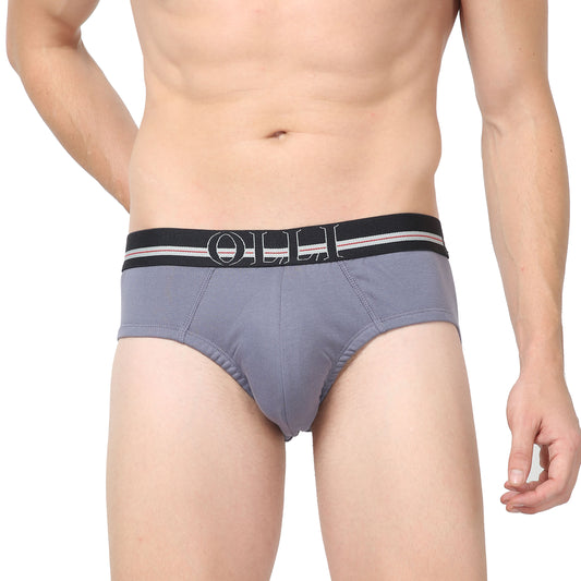 Men's super Combed Cotton Rib Grey Brief