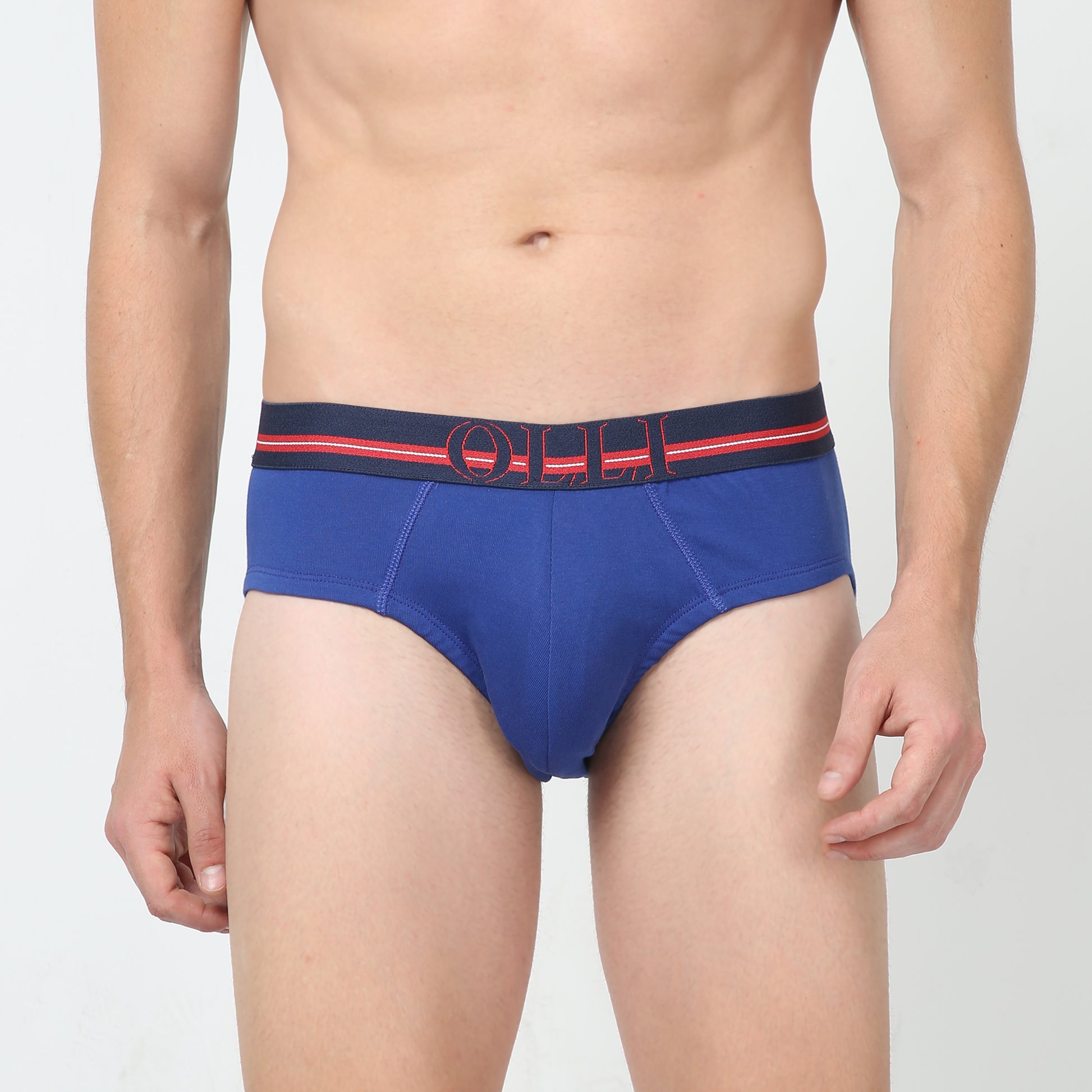 Men's super Combed Cotton Rib Blue Brief