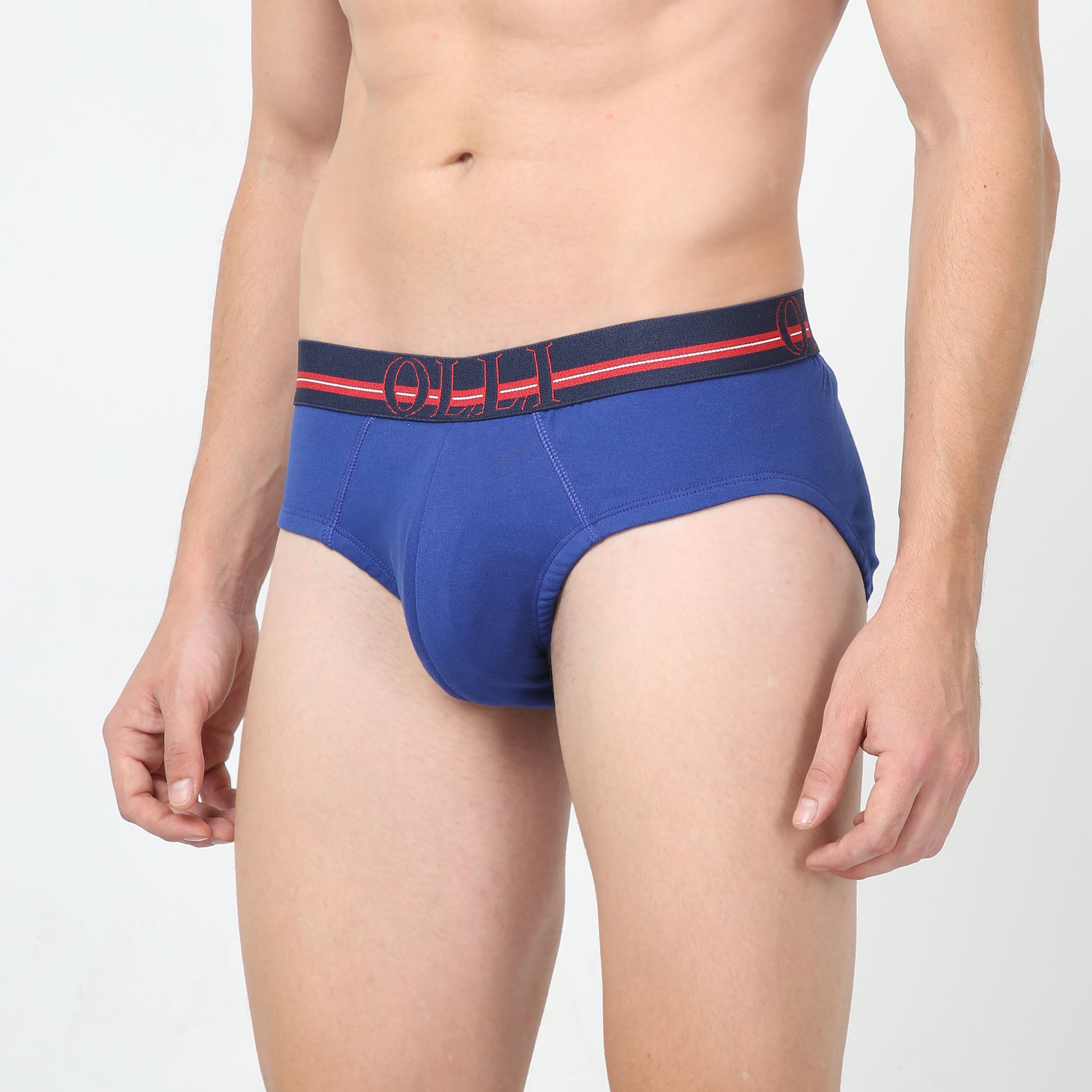 Men's super Combed Cotton Rib Blue Brief