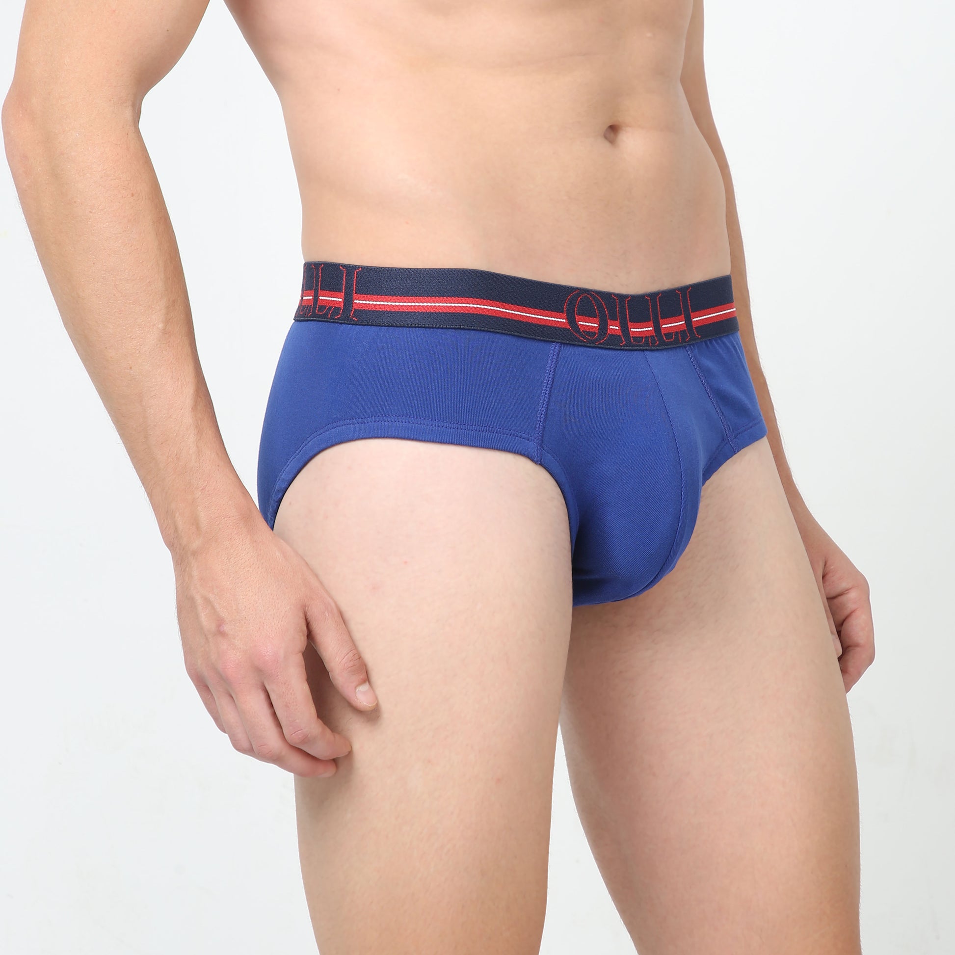 Men's super Combed Cotton Rib Blue Brief