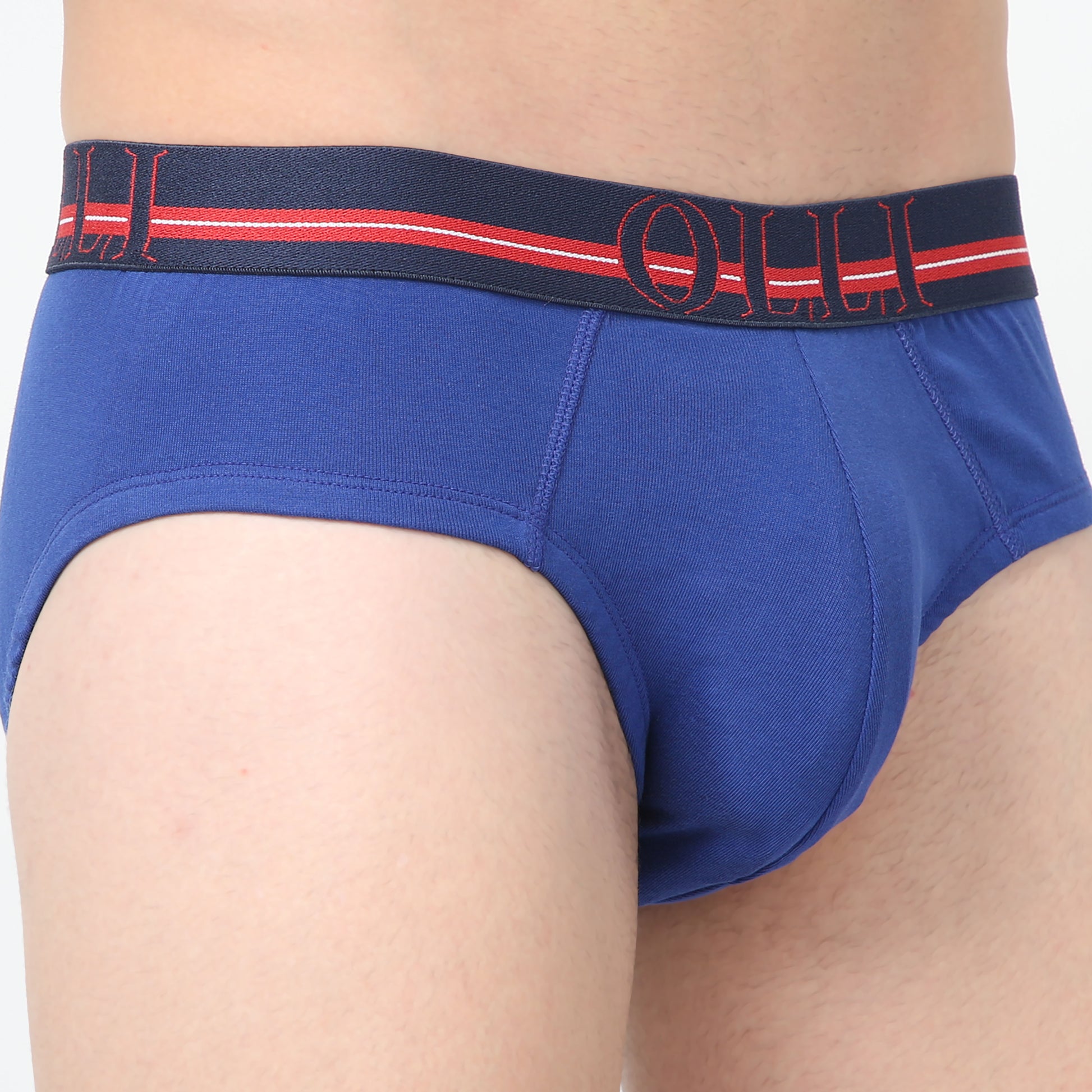 Men's super Combed Cotton Rib Blue Brief