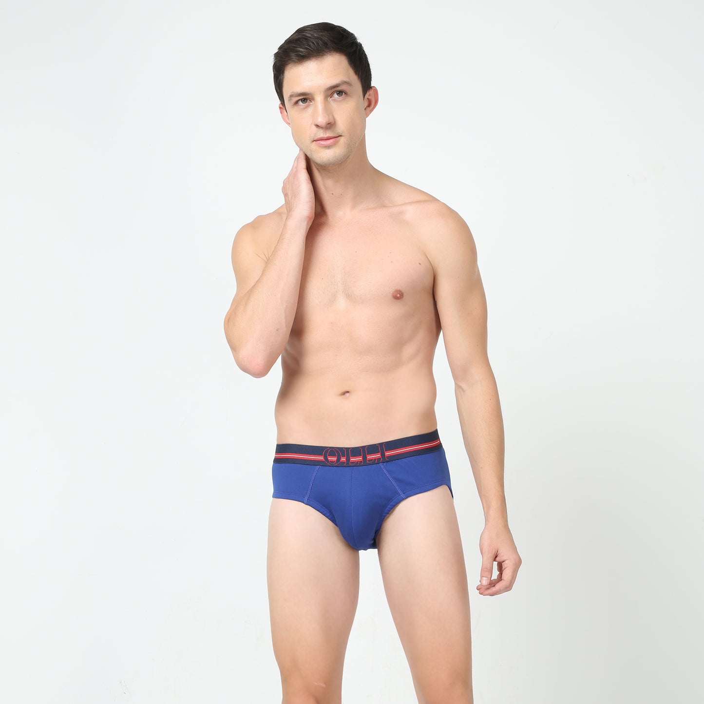 Men's super Combed Cotton Rib Blue Brief