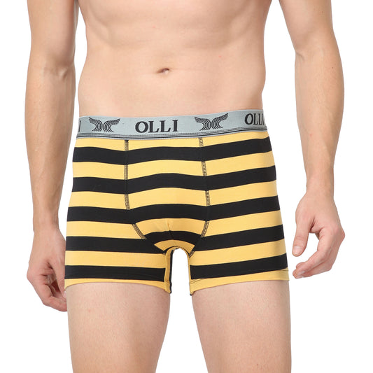 Men's Super Combed Cotton Black and Yellow Brief