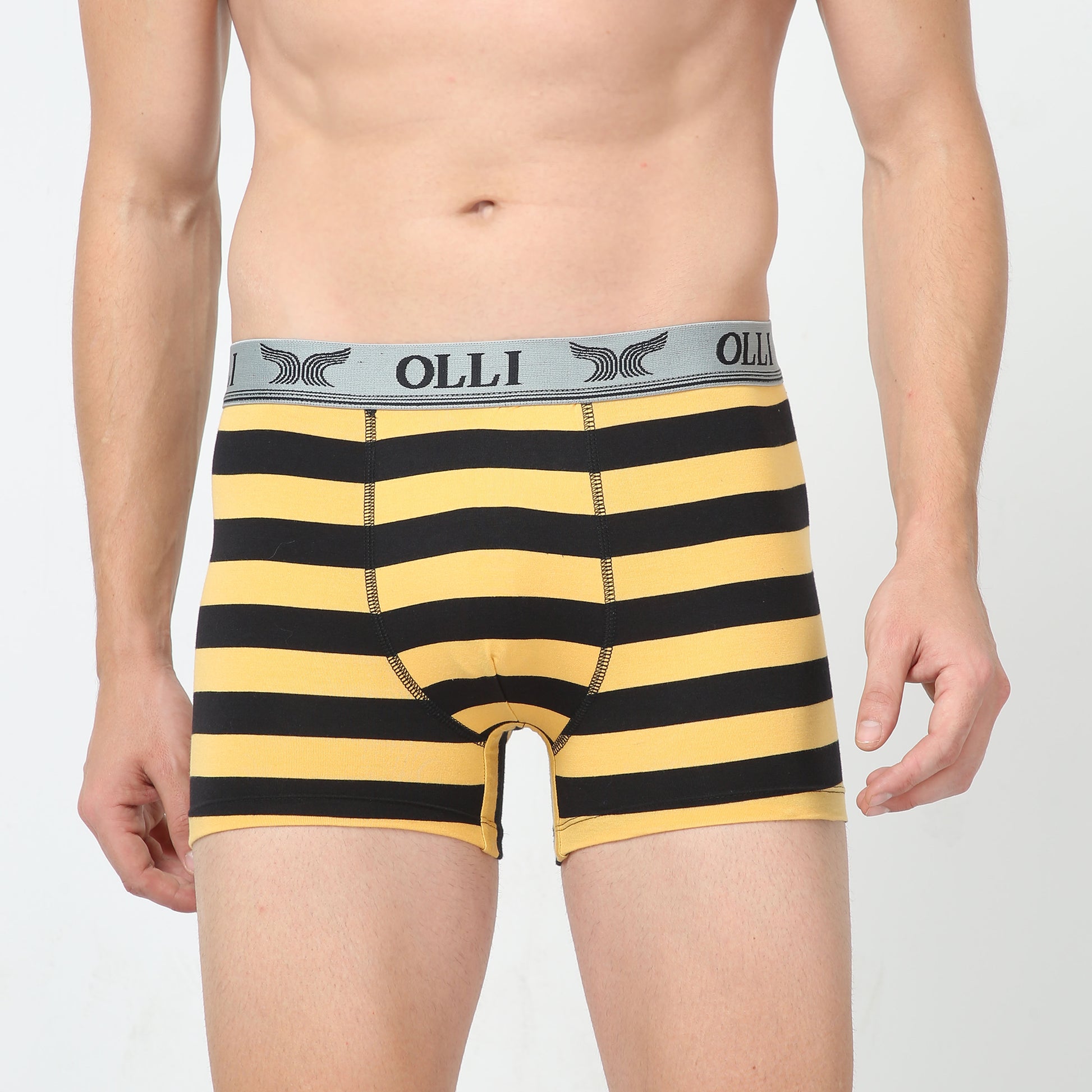 Men's Super Combed Cotton Black and Yellow Brief