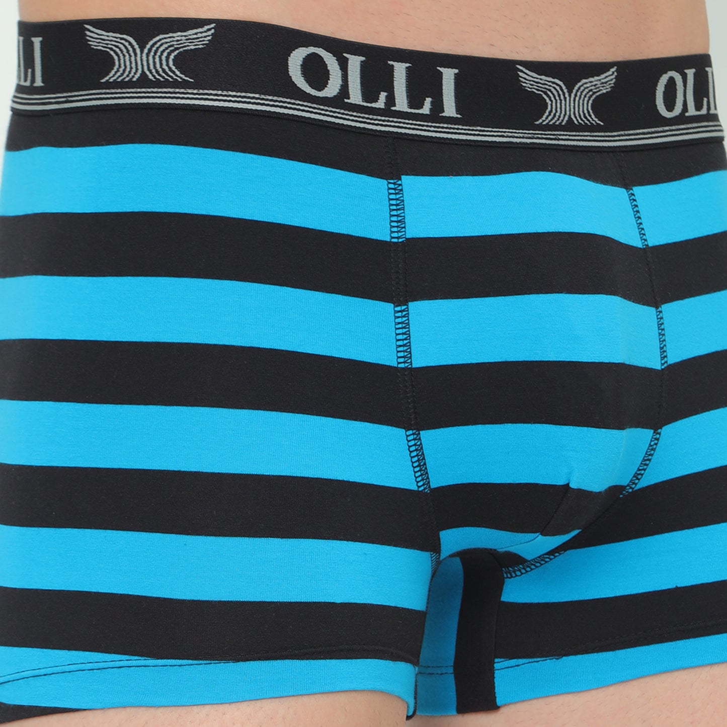 Men's Super Combed Cotton Black and Green Trunk