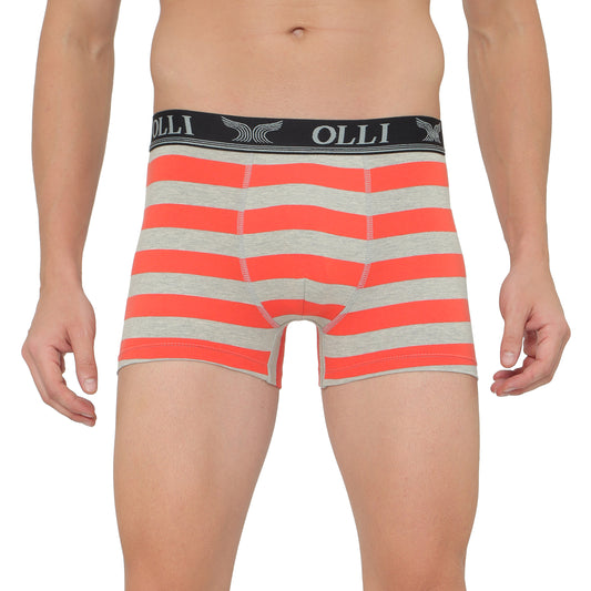 Men's Super Combed Cotton Orange and Grey Mel Trunk