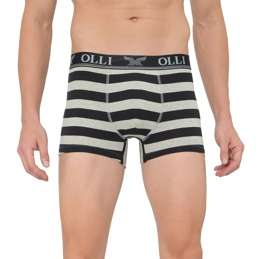 Men's Super Combed Cotton Black and Grey Mel Trunk