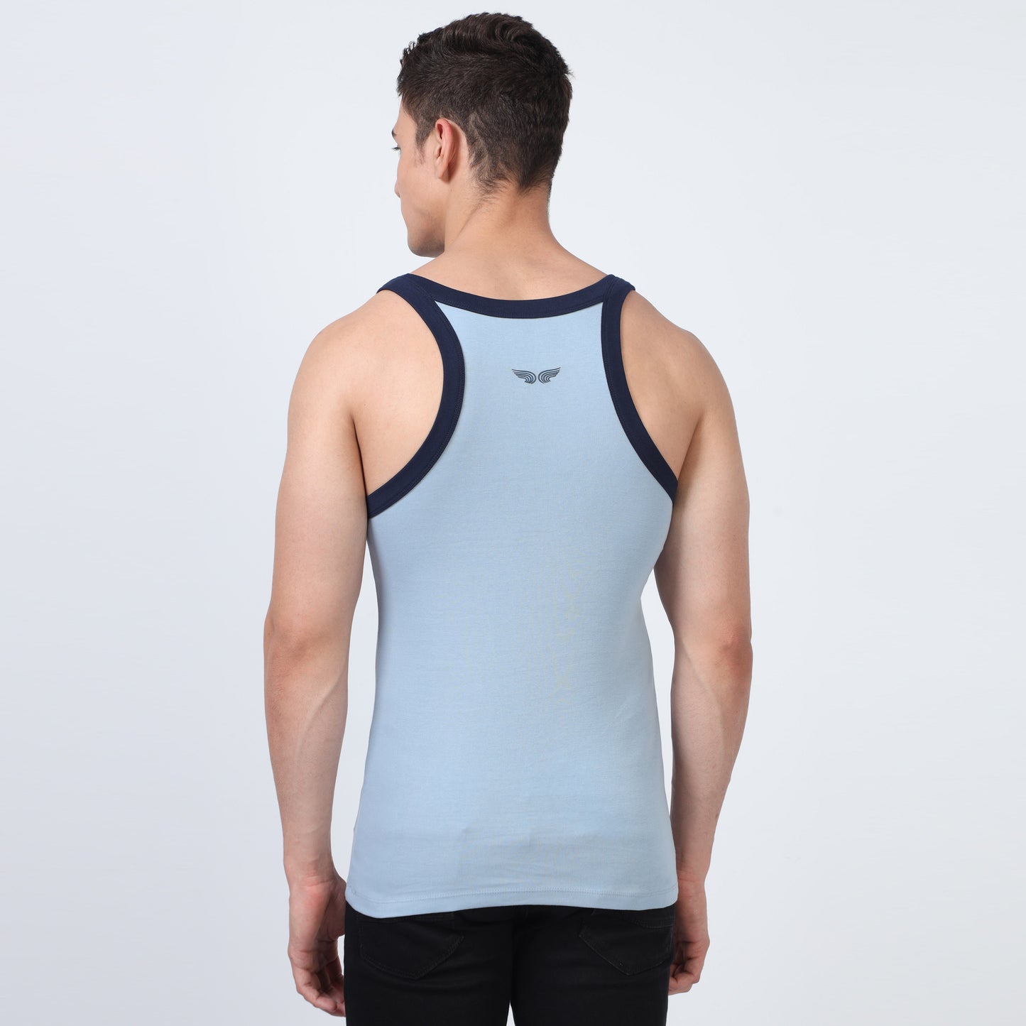Sky Blue Cotton Rib Vest
