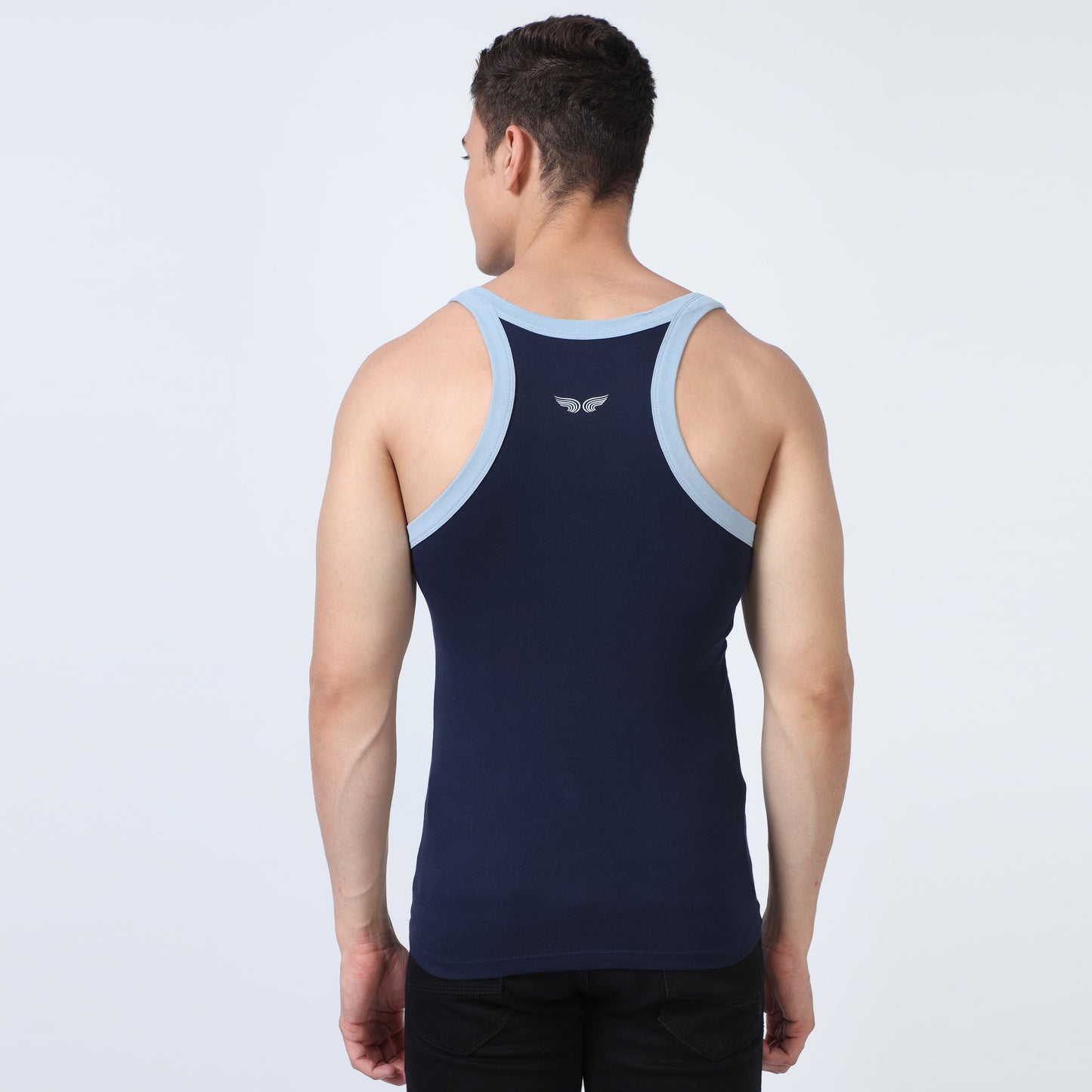 Navy Cotton Rib Vest