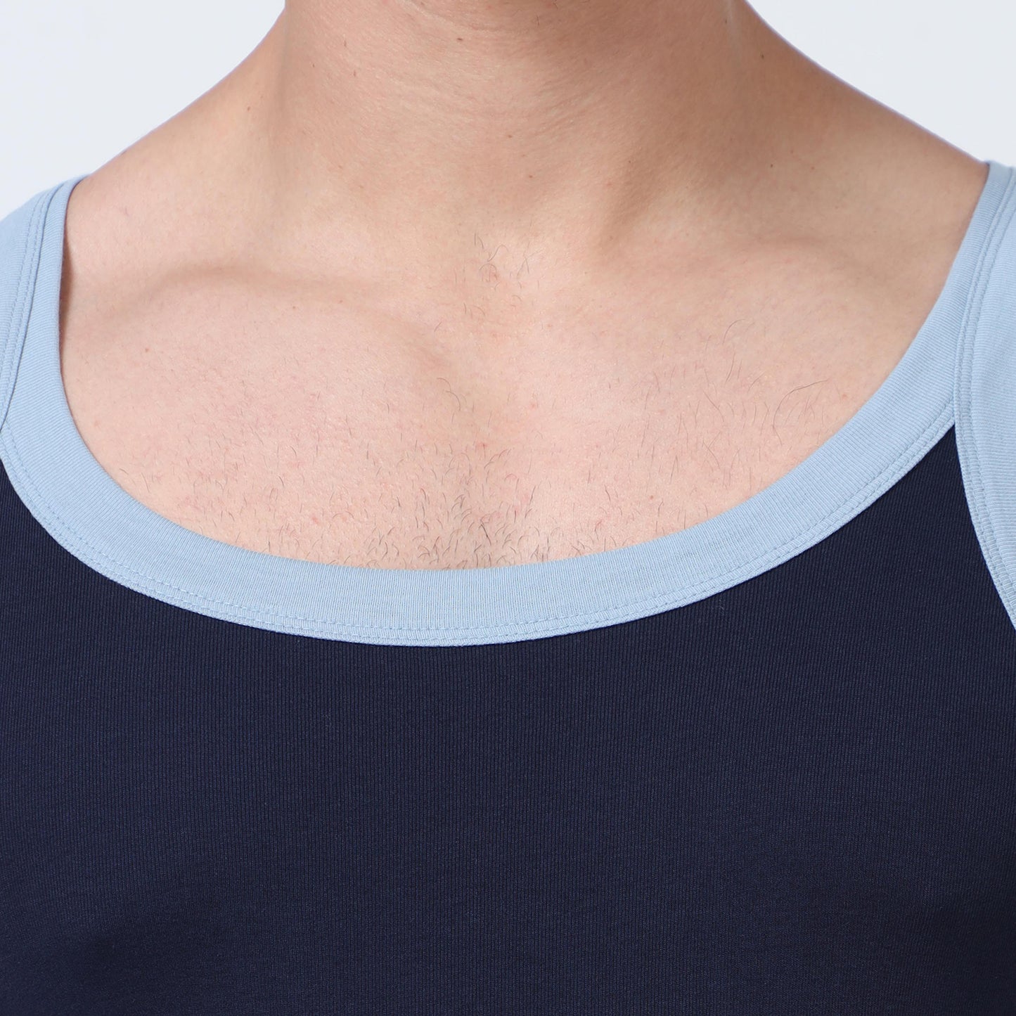 Navy Cotton Rib Vest
