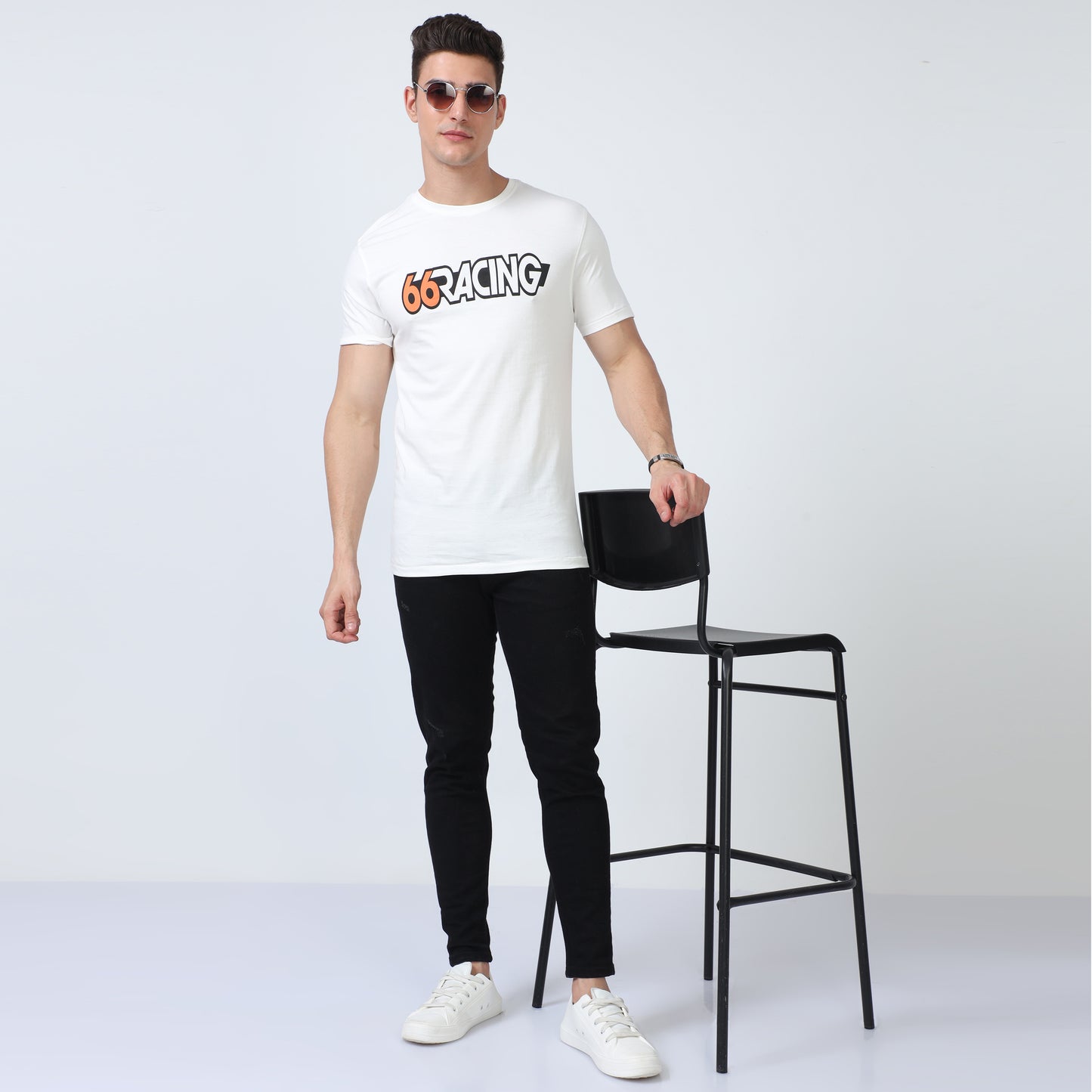 White Crew Neck Cotton T-Shirt