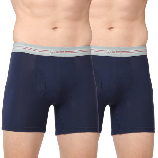 Men's Navy Micro Modal  Elastane Stretch Boxer Brief (Pack of 2)