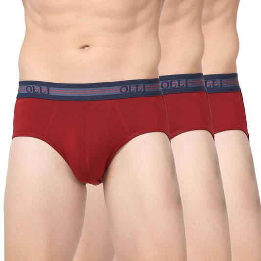 Men's Rust Micro Modal Elastane Stretch Brief (Pack of 3)