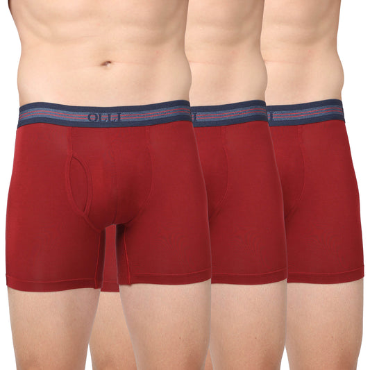 Men's Rust Micro Modal  Elastane Stretch Boxer Brief (Pack of 3)